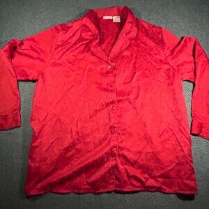 Secret Treasures Silky Pajama Set Women's Size XL Red Vintage